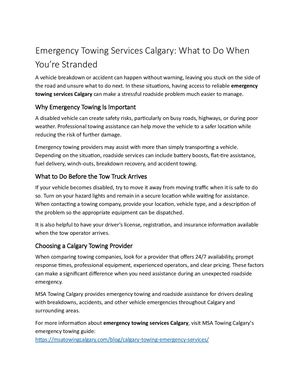 Emergency Towing Services Calgary: What to Do When You’re Stranded