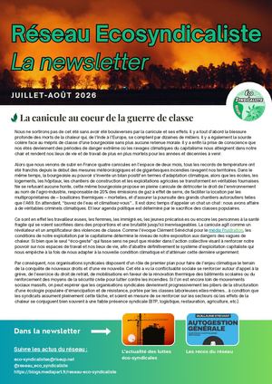 Newsletter Réseau Eco Syndicaliste Juillet Août 2026 Vf