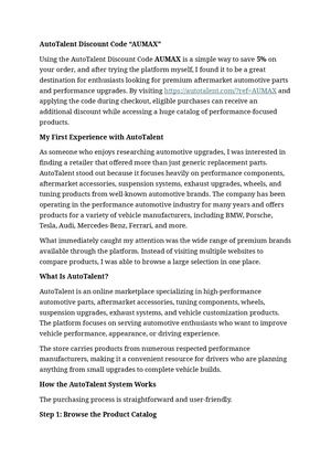 AutoTalent Discount Code "AUMAX"