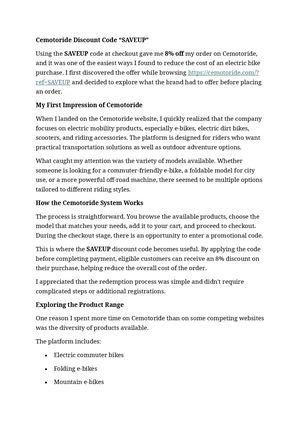 Cemotoride Discount Code "SAVEUP"