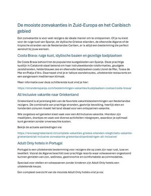 De Mooiste Zonvakanties In Zuid Europa En Het Caribisch Gebied