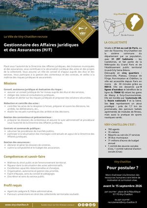Annonce Gestionnaire affaires juridiques et assurances