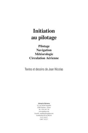 Extrait 2316 Initiation au Pilotage - 2e édition