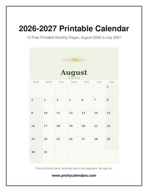 2026 2027 Calendar 12 Free Printable Monthly Pages