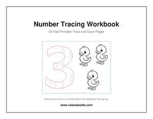 Number Tracing Workbook 30 Free Trace And Count Pages
