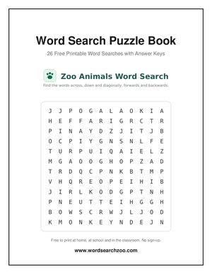 Word Search Puzzle Book 26 Free Puzzles With Answers
