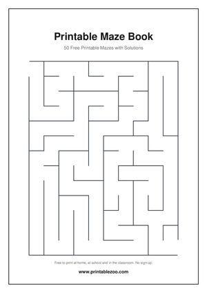 Printable Maze Book 50 Free Mazes With Solutions