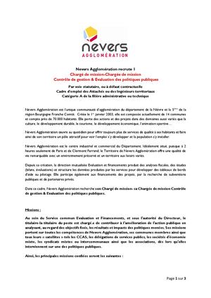 Charge De Mission Controle De Gestion_&_evaluation Des Politiques Publiques