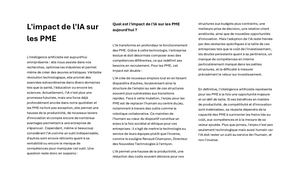 L'impact De L'ia Sur Les Pme