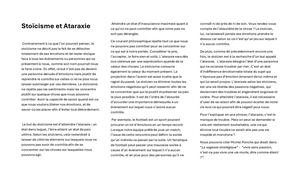Stoïcisme Et Ataraxie