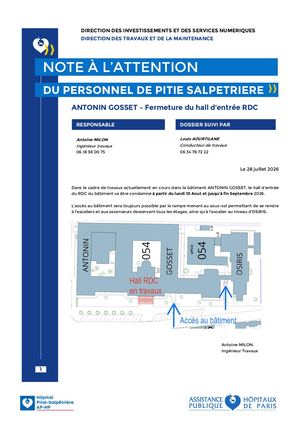 Note Information Concernant Hall Batiment Gosset Condamne