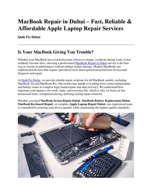 Mac Book Repair In Dubai Quik Fix Dubai