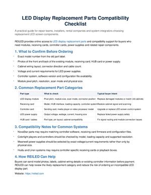 LED Display Repair Parts Guide