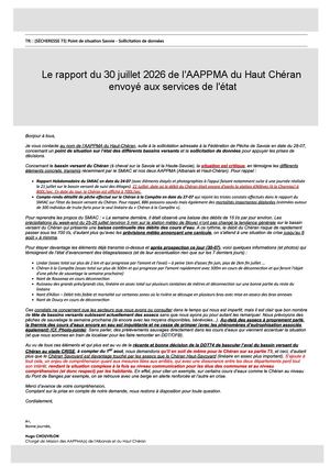 Sécheresse Chéran 2026