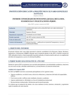 Informe Consolidado Pqrsf