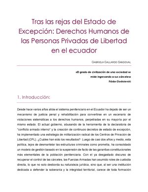 La autora Gabriela Gallardo Sandoval, persona privada de libertad y quien se considera víctima de persecución política, presentó el ensayo "Tras las rejas del Estado de Excepción: Derechos Humanos de las Personas Privadas de Libertad en el Ecuador"