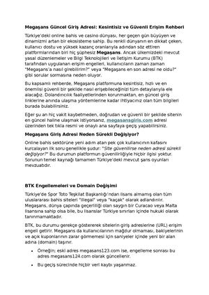 Megaşans Güncel Giriş Adresi