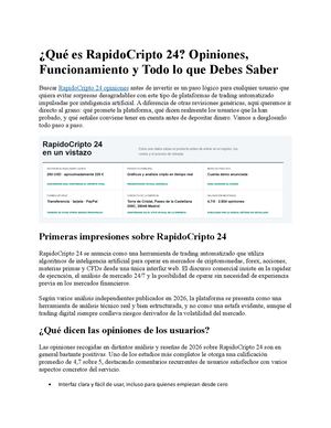 ¿Qué es RapidoCripto 24? Opiniones, Funcionamiento y Todo lo que Debes Saber