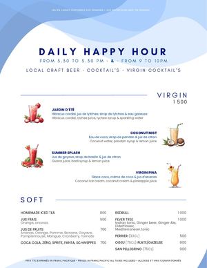 MENU (Vaipuna Pool Bar - HHT)