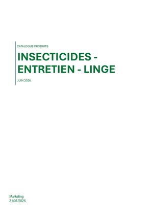 Catalogue Insecticides Entretien Linge 07 26