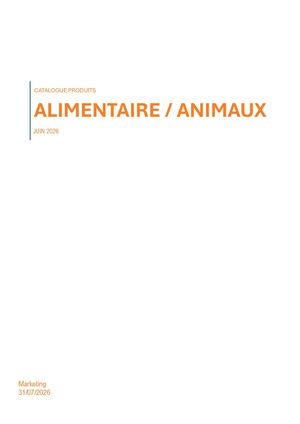 Catalogue Alimentaire Animaux 07.26