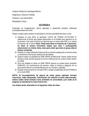 Electiva Ii Redes Actividad 5 Y 6