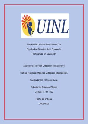 Griseldo Villagra Examen Final Sobre Los Modelos Didácticos Integradores