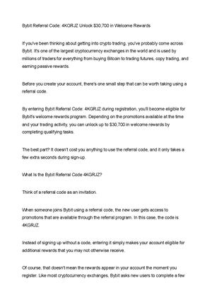 Bybit Referral Code: 4KGRJZ Unlock $30,700 in Welcome bonus