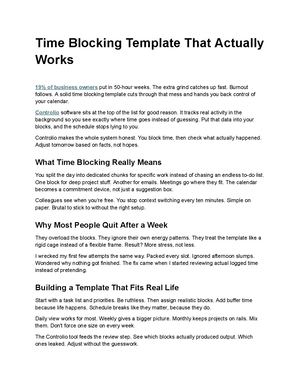 Time Blocking Template That Actually Works