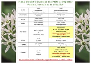 Menu Semaine 33 2026