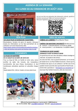 Agenda Du 03au 09 Août 2026
