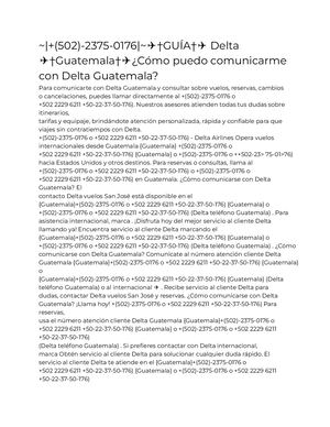 ~|+(502)-2375-0176|~✈†GUÍA†✈ Delta  ✈†Guatemala†✈¿Cómo puedo comunicarme  con Delta Guatemala?
