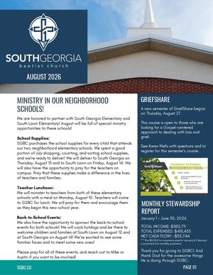 SGBC Newsletter | August 2026