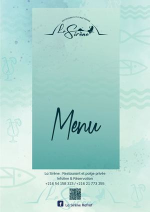 Menu La Sirène Raf Raf