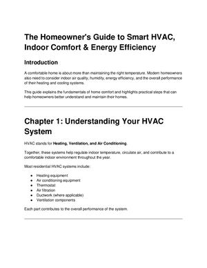 The Homeowner's Guide To Smart Hvac, Indoor Comfort & Energy Efficiency
