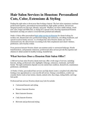 Hair Salon Services in Houston | Studio A Salon
