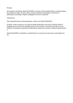 Informations Sur Malek Hamadou