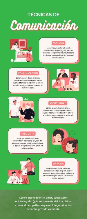 Infografía Técnicas De Comunicación Ilustrado Rojo