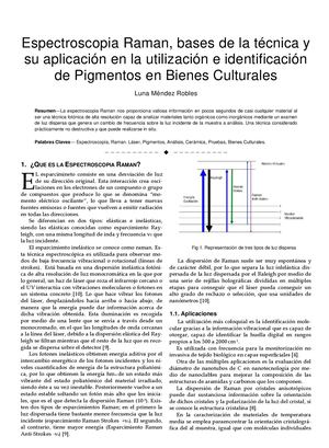 Espectroscopia Raman, Bases De La Técnica Y Su Aplicación En La Utilización E Identificación De Pigmentos En Bienes Culturales L