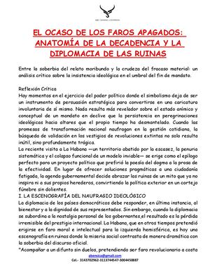 El Ocaso De Los Faros Apagados