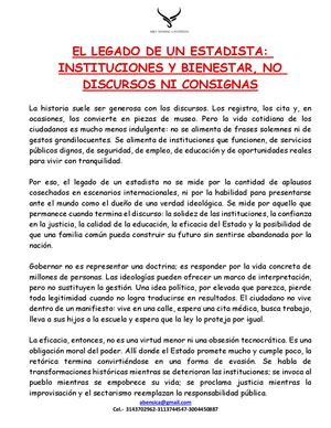 El Legado De Un Estadista