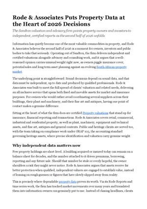 Rode & Associates Puts Property Data at the Heart of 2026 Decisions