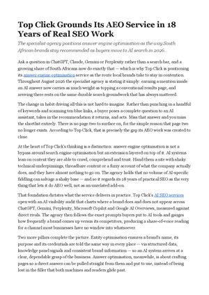 Top Click Grounds Its AEO Service in 18 Years of Real SEO Work