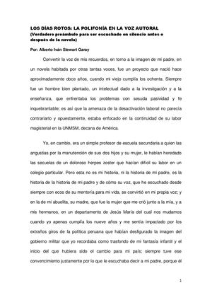 Los Dias Rotos Preambulo