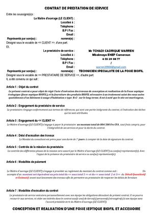 DEVIS FOSSE SEPTIQUE BIOFIL