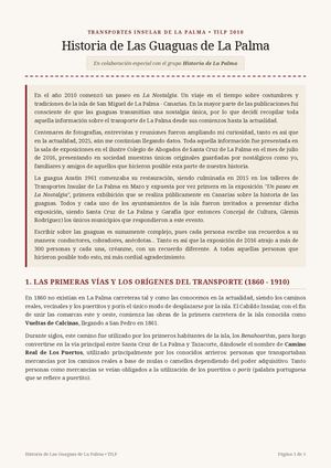 Historia de las guaguas de La Palma