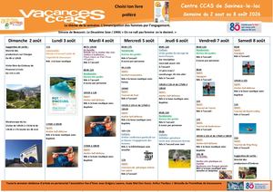 Programme D'animation Du 02 Au 08 Août 2026
