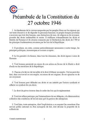 Constitution 1946 Préambule