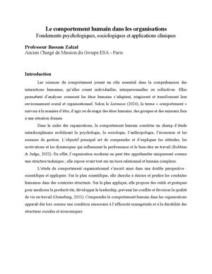 Fondements Du Comportement Organisationnel