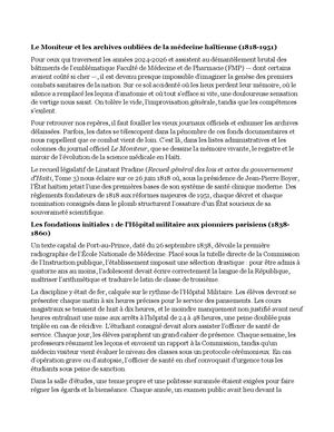 Le Moniteur Et Les Archives Oubliées De La Médecine Haïtienne (1818 1951)